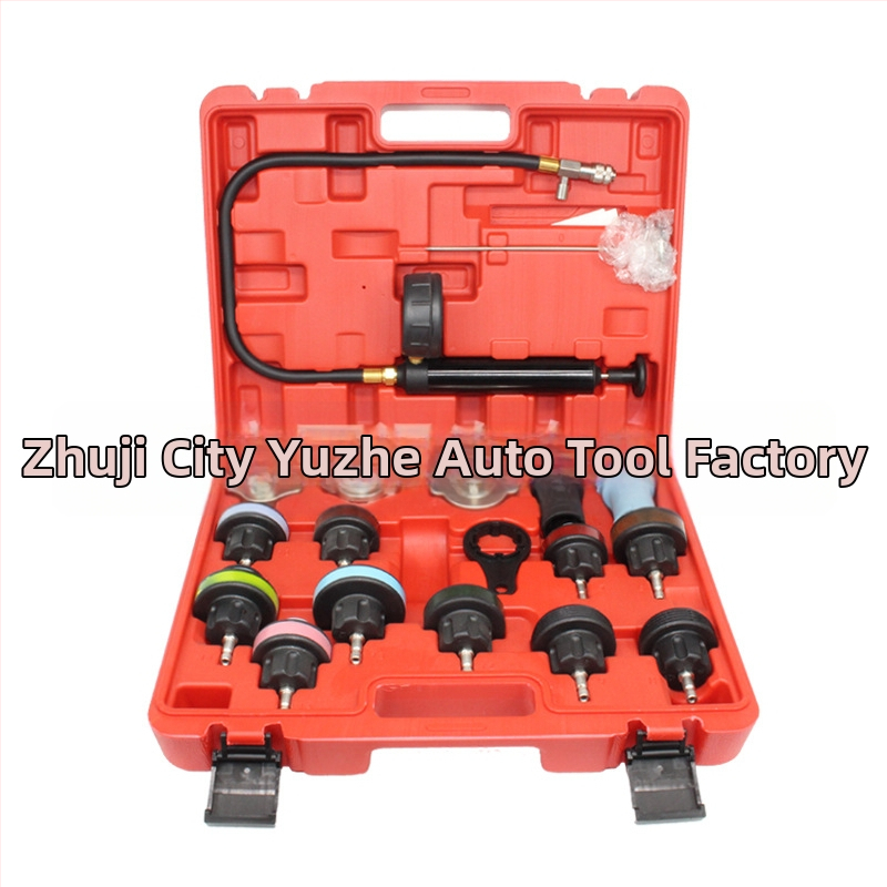 28-dielny set na detekciu únikov z vodnej nádrže auta so tlakovým meračom – nástroj na testovanie a opravu