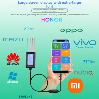 Prenosný USB pôdny tester – pH, dusík (N), fosfor (P), draslík (K) a teplota