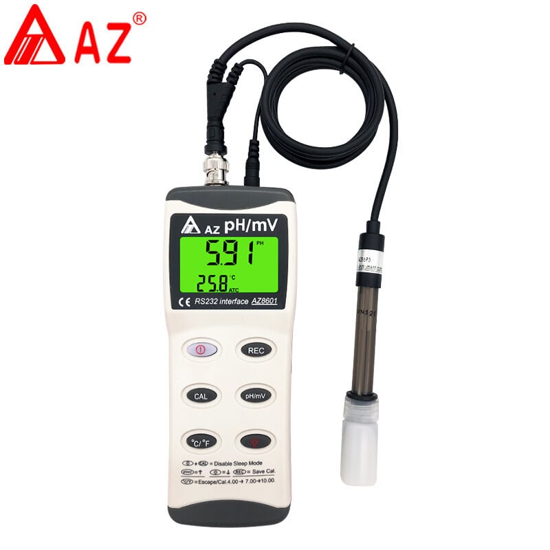 Φορητός pH μετρητής για έδαφος και ζύμη | Μοντέλο AZ8601 | Ηλεκτρόδιο AZ86P3 | Πεδίο μέτρησης 0-14 pH