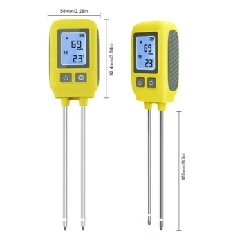 SGS09 почвен тестер – 4-в-1: азот, фосфор, калий и органична материя с температурно измерване; pH ±0.2, влажност ±10%