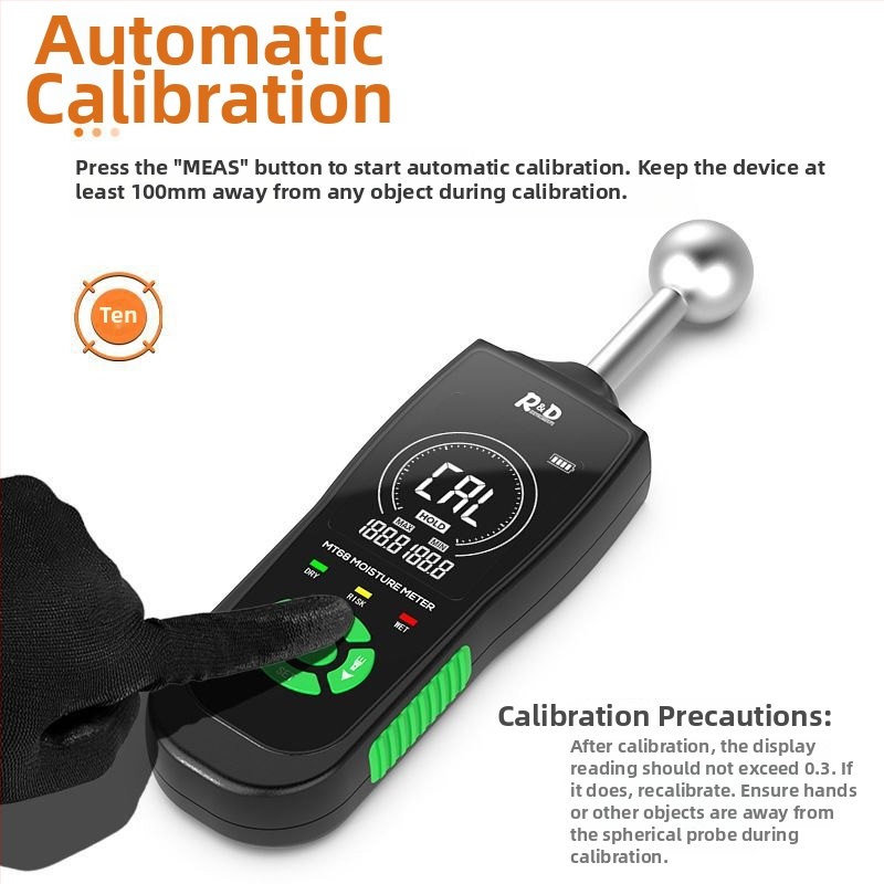 Indukčný vlhkomer pre drevo, steny, podlahy, dlaždice a toalety