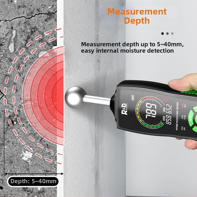 Indukčný vlhkomer pre drevo, steny, podlahy, dlaždice a toalety
