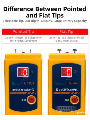 HT904 Digitálny vlhkostný meter na papier – indukčná metóda, pre kartón a vlnitý kartón