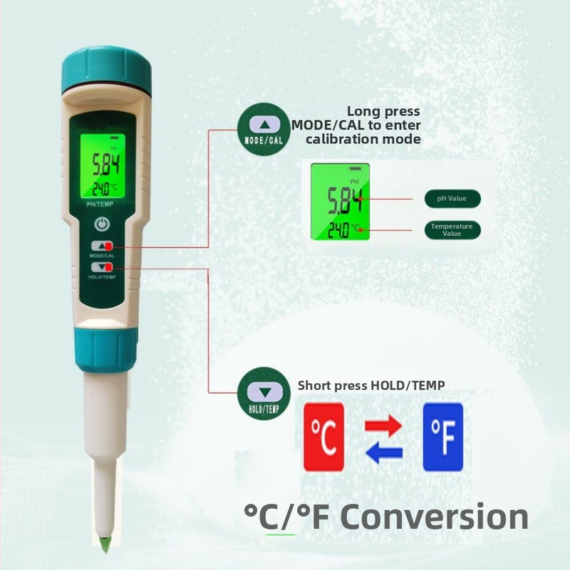 Prenosný pHmeter SY-1030 – digitálny displej, sklenená sonda, rozsah 0–14 pH, presnosť 0,01, kompenzácia teploty 0–60°C