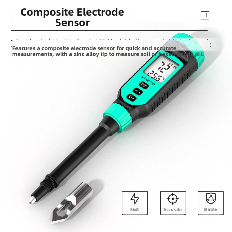 Hima PH818T Prenosný pH meter – digitálny displej, špicatá sonda, rozsah 0.0–14.0 pH, presnosť ±0.1 pH, teplotná kompenzácia 0–70°C, napájanie 1.5V