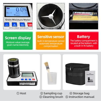 Lujun AMT155 nedvesség-elemző, mérési tartomány 6–40%, ismételhetőség 0,2%, granuláris mintákhoz