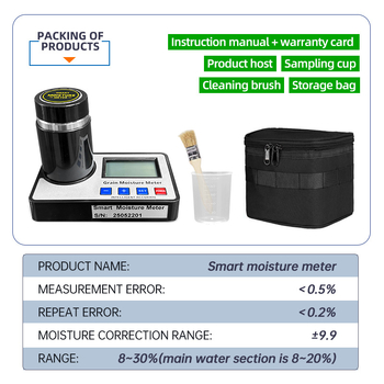 AMT155 gabonák nedvesség-elemző készülék, Trace collar márka; nedvességtartomány 6–36%; minta: pellet; ismételhetőség 0,5%