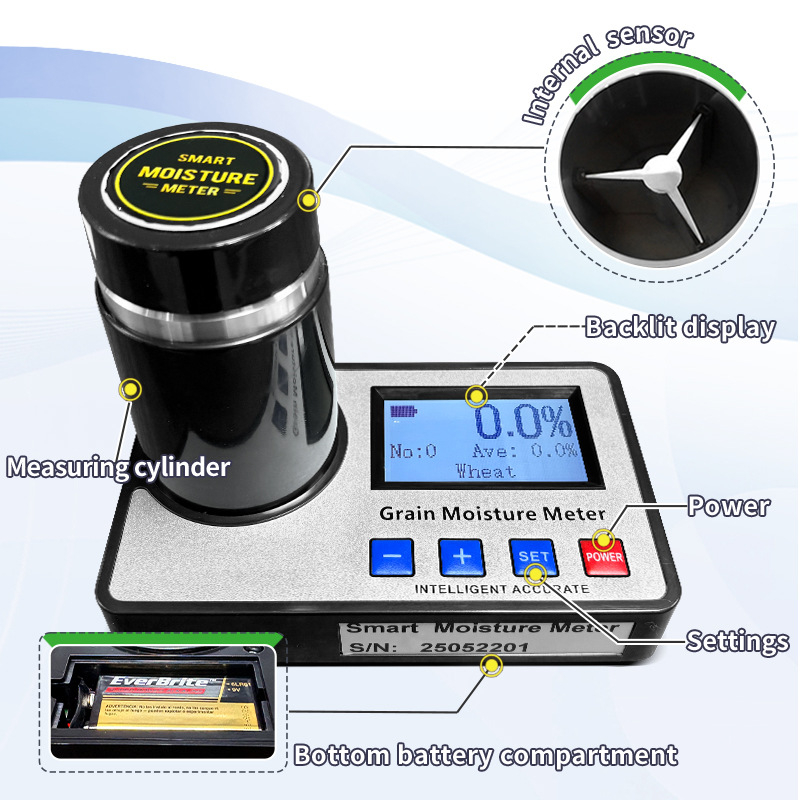 AMT155 gabonák nedvesség-elemző készülék, Trace collar márka; nedvességtartomány 6–36%; minta: pellet; ismételhetőség 0,5%