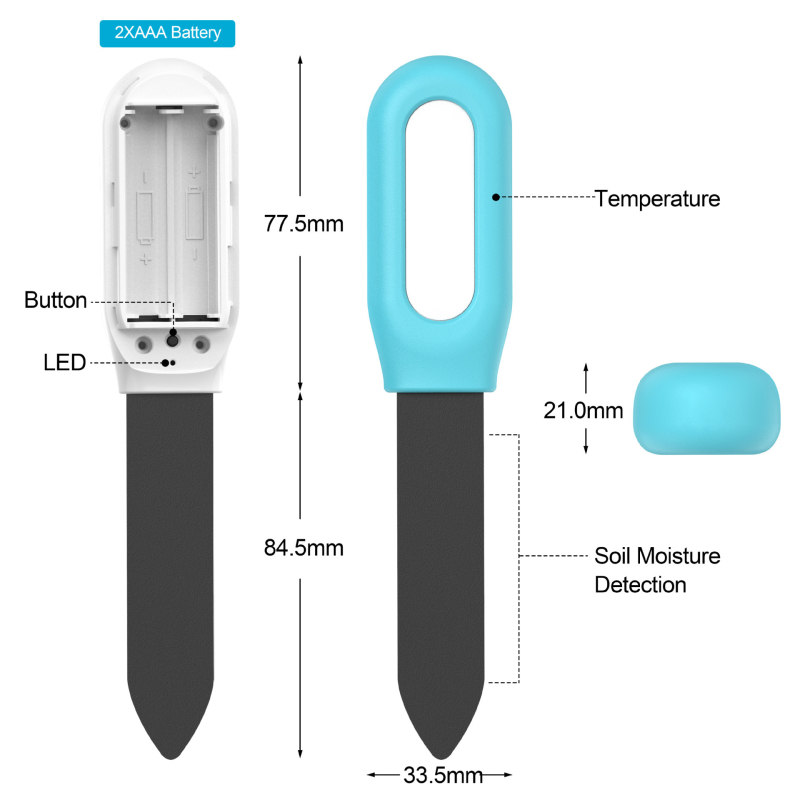 Instrument za ispitivanje tla SGS01Z, praćenje vlage i temperatura, točnost ±10%, težina 50 g
