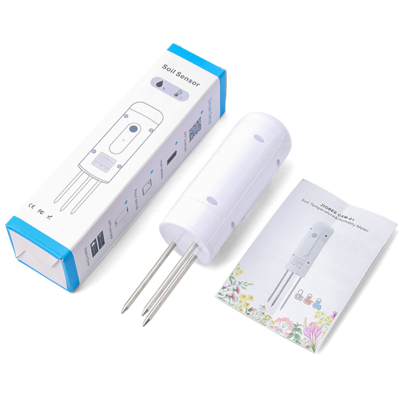 ZigBee talajnedvesség- és hőmérséklet-érzékelő, tűszondás detektor, modell THE01840, pontosság ±0.1°C