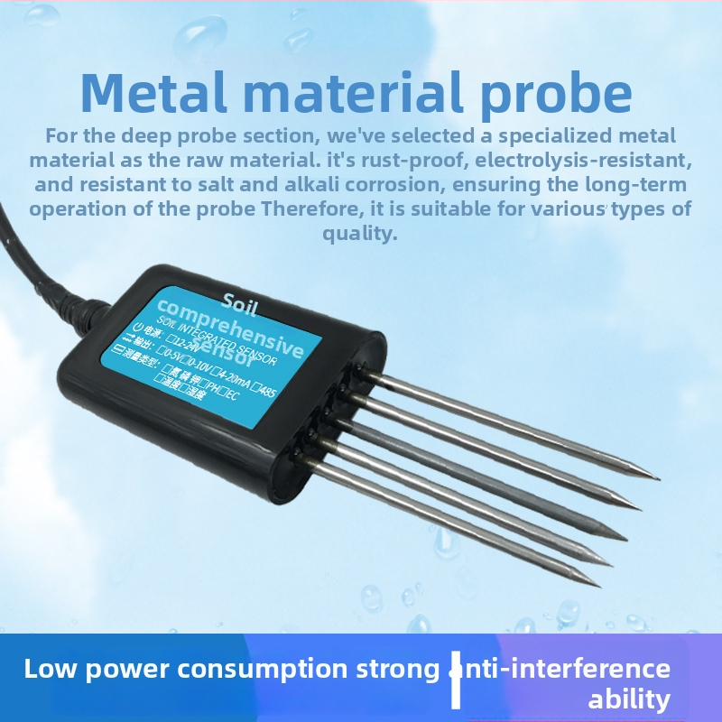 Pôdný senzor sedem v jednom: teplota, vlhkosť, NPK, EC a pH, model Jxbs-3001-tr