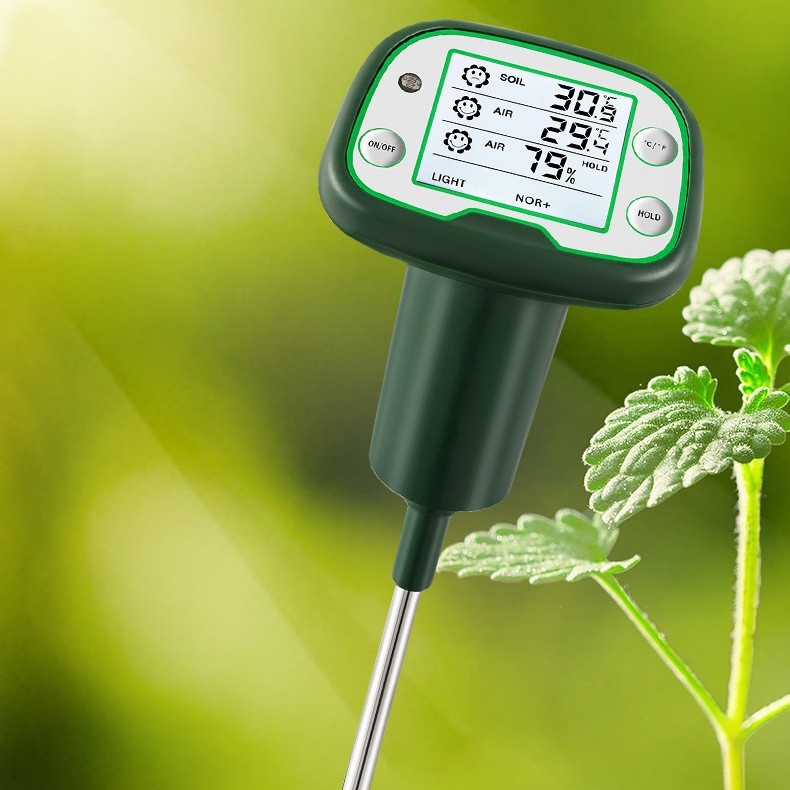 Zemni tester za vlagu, temperaturu i svjetlo – Model D100, digitalni pokazivač s iglom, 380 g