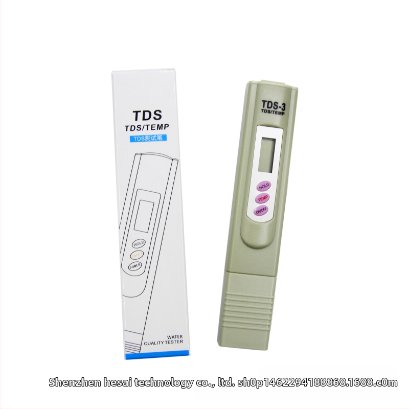 Testovacie pero kvality vody TDS-3 — prenosný TDS tester, rozsah 1–9999 PPM, presnosť 1%, číselný displej