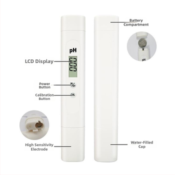 Prenosný pH meter s sklenenou sondou, rozsah 0–14 pH, presnosť 0,01, teplotná kompenzácia 0–60 °C
