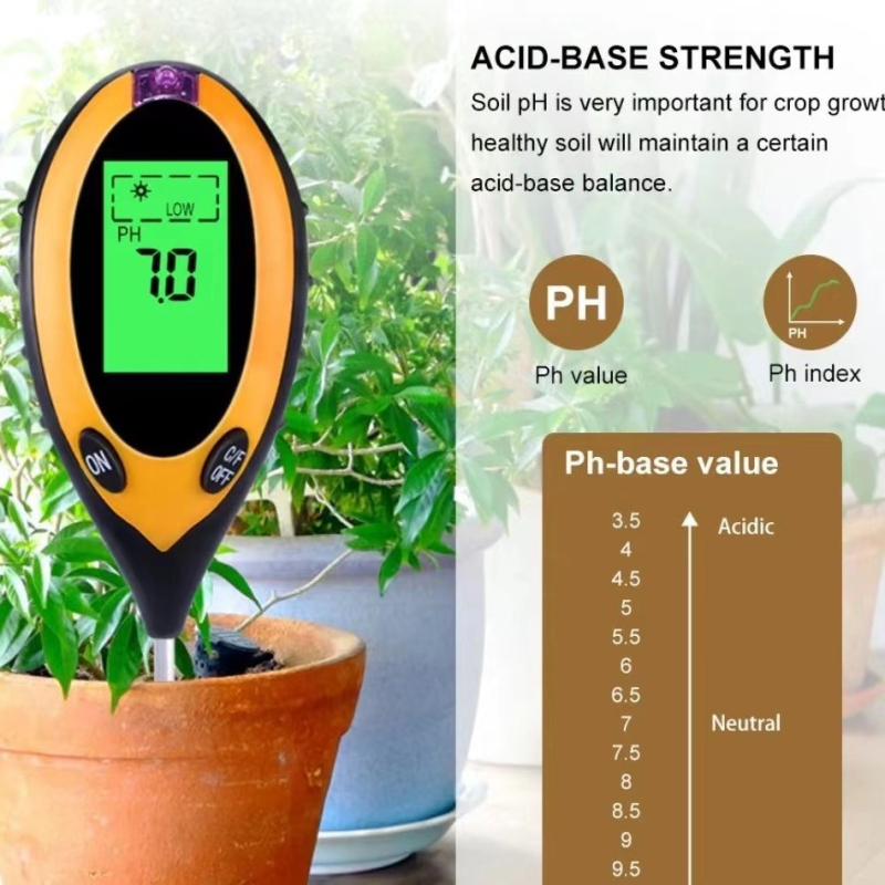 4-u-1 tester tla – pH tester tla, fotometar i termometar za hortikulturu