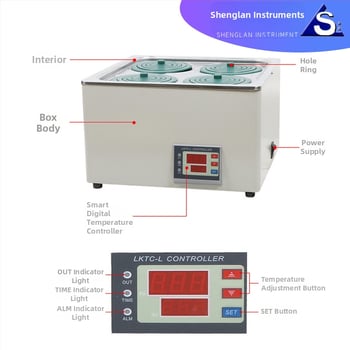 Εργαστηριακό υδρόλουτρο με ηλεκτρική θέρμανση και ψηφιακή οθόνη, σταθερή θερμοκρασία, δεξαμενή με 1/2/4/6 τρύπες