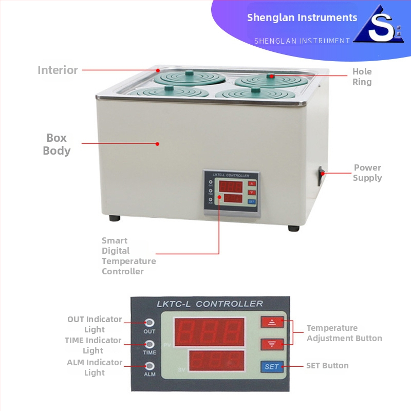 Εργαστηριακό υδρόλουτρο με ηλεκτρική θέρμανση και ψηφιακή οθόνη, σταθερή θερμοκρασία, δεξαμενή με 1/2/4/6 τρύπες