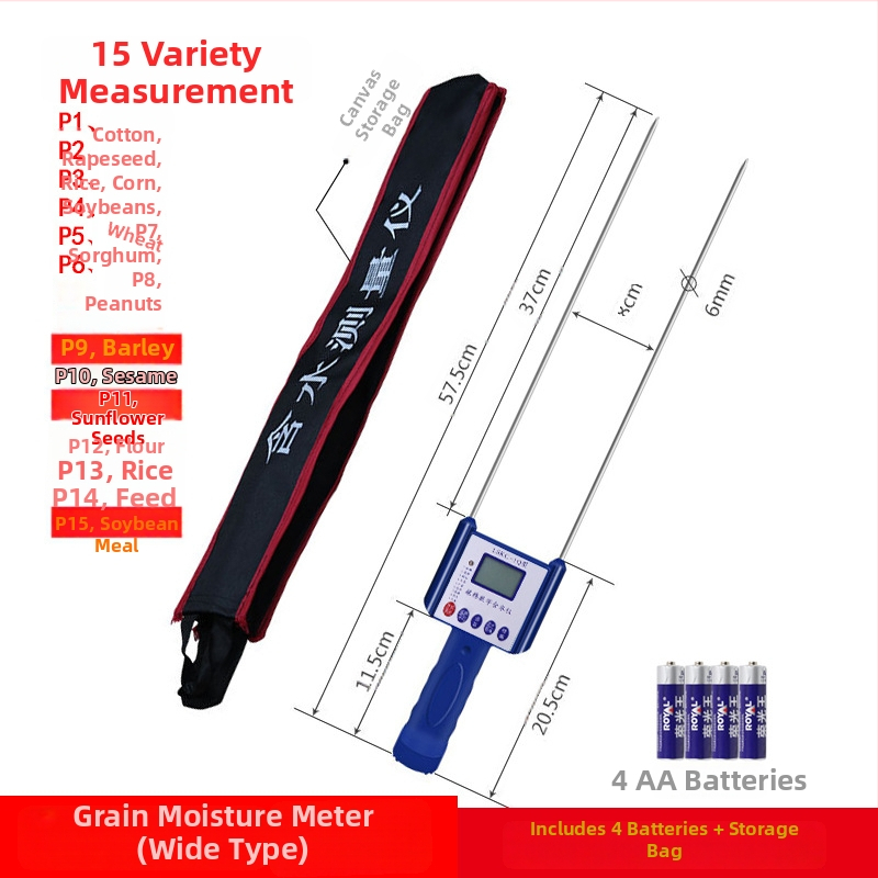 LSP-1 gabonamérő nedvességmérő, tartomány 7–40%, magvak és gabonák számára, ismételhetőség 0,5%