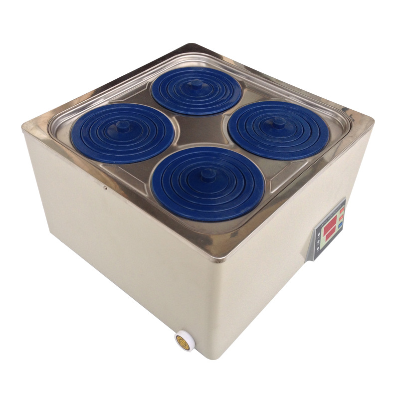 Εργαστηριακή δεξαμενή ύδατος με ψηφιακή οθόνη και σταθερή θερμοκρασία, ανοξείδωτος χάλυβας, διαμόρφωση με 2/4/6/8 οπές, έλεγχος θερμοκρασίας PID, εύρος θερμοκρασίας από τη θερμοκρασία δωματίου έως 99,9°C, μεταβολή ±0,5°C, ομοιομορφία θερμοκρασίας 1°C