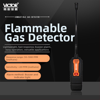 Prenosný detektor horľavých plynov VC822M - 50-1000 PPM metánu, citlivosť <20 PPM, rýchla odozva, napájanie 2× AAA batériami, zvukový signál a indikátor
