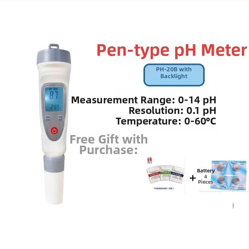 Prenosný pH meter PH-20 s digitálnym displejom, vstavaná kompozitná elektróda, presnosť ±0,1 pH