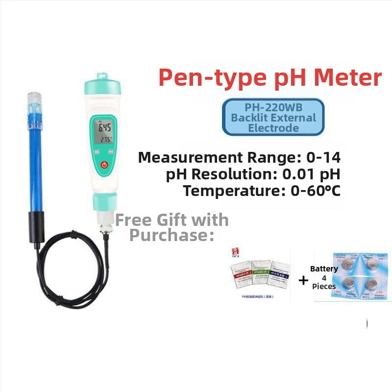 Prenosný pH meter PH-20 s digitálnym displejom, vstavaná kompozitná elektróda, presnosť ±0,1 pH