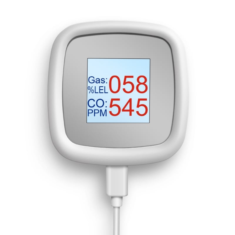 WiFi-s gázriasztó CO és metán detektálással, hordozható, C2 modell, 5V