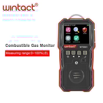 Hordozható gyúlékony gáz detektor WT8801, 0–100% LEL tartomány, pontosság ±5% FS, DC 3.7V 1800mAh akkumulátor