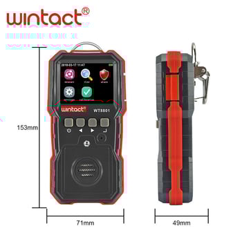 Hordozható gyúlékony gáz detektor WT8801, 0–100% LEL tartomány, pontosság ±5% FS, DC 3.7V 1800mAh akkumulátor