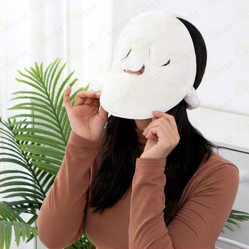 Kozmetický uterák na tvár s antibakteriálnymi vlastnosťami, horúci/chladivý kompres, dvojvrstvový, Coral Fleece, nasiakavosť 0–5 s, vyšité logo, prispôsobiteľná súkromná značka – Oumex