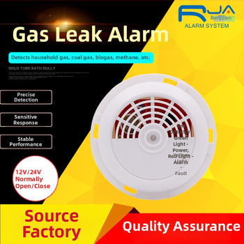 Plynový alarmový detektor, 12V, stropná inštalácia, 360° detekcia, pre plyny, prírodný plyn a LPG, zvukovo-svetelný alarm