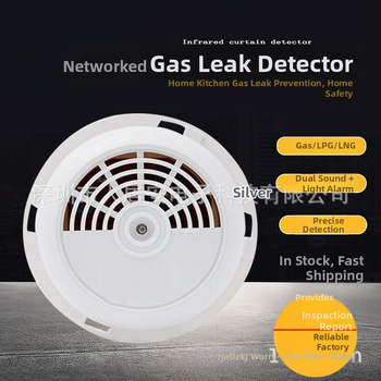 Plynový alarmový detektor, 12V, stropná inštalácia, 360° detekcia, pre plyny, prírodný plyn a LPG, zvukovo-svetelný alarm