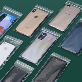 Ziplock vrećice za pakiranje dodataka za mobitel, prozirne, debele, jednokratne, zatvorene; materijal: novi materijal; duljina brtvljenja: 1–1,5 cm; upotreba: pakiranje dodataka za mobitel