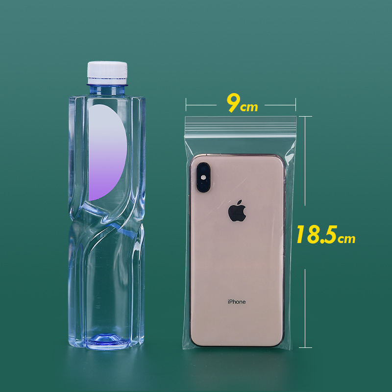 Ziplock vrećice za pakiranje dodataka za mobitel, prozirne, debele, jednokratne, zatvorene; materijal: novi materijal; duljina brtvljenja: 1–1,5 cm; upotreba: pakiranje dodataka za mobitel