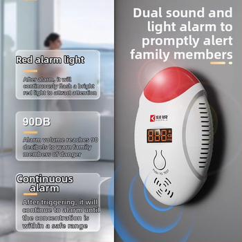 Detector de gaz cu afișaj de concentrație CO și gaze combustibile, alarmă, montaj pe perete, model CD17, 110-220V