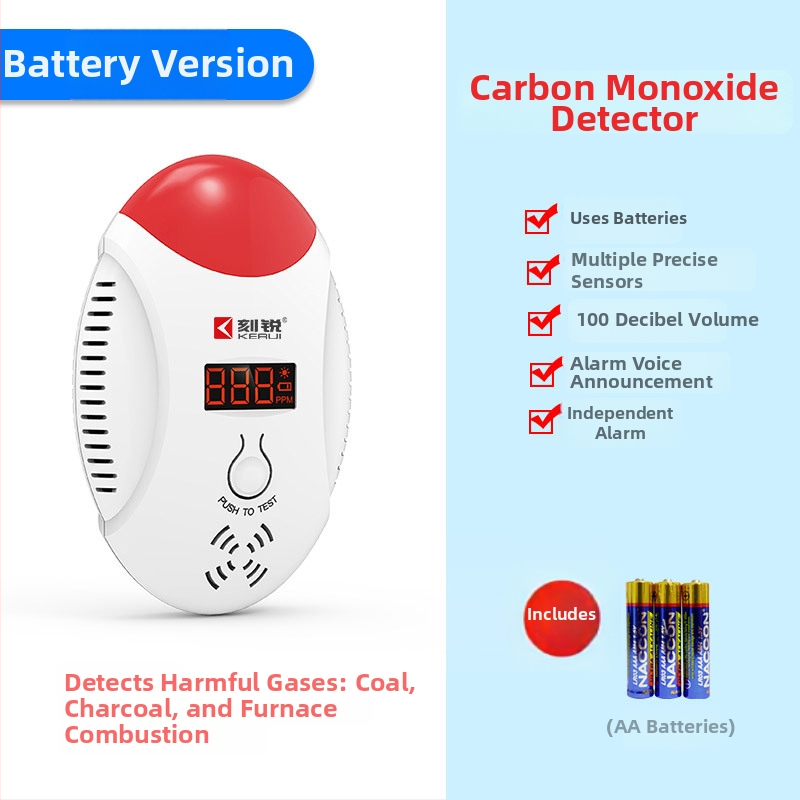 Detector de gaz cu afișaj de concentrație CO și gaze combustibile, alarmă, montaj pe perete, model CD17, 110-220V