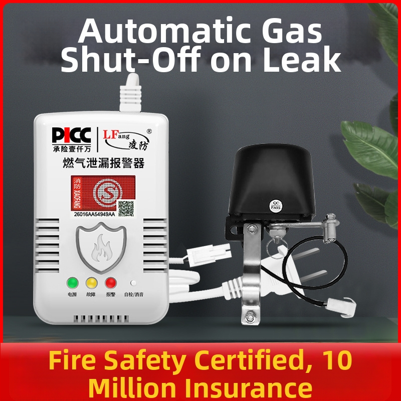 Detektor plynu pre domácnosť – kuchyňa, model G55, nástenná montáž, AC220V napájanie, káblová komunikácia, zvukovo-svetelná signalizácia