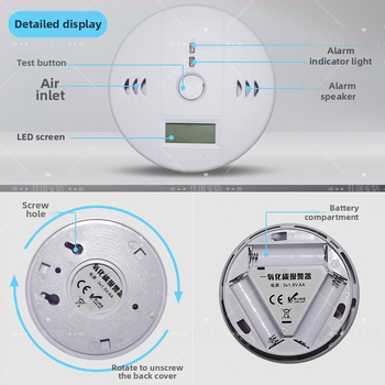 Prenosný alarm oxidu uhoľnatého a dymu - rozsah 30, presnosť 20, napájanie 4.5V