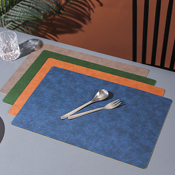 Τετράγωνη δερμάτινη σουπλά τραπεζιού σε σκανδιναβικό στυλ, ρετρό φινίρισμα πολυτελείας, αδιάβροχη και ανθεκτική στην υγρασία, διπλό στρώμα μόνωσης, για οικιακή χρήση