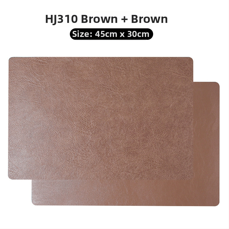 Štvorec kožená podložka pod jedlo v nordickom štýle, retro ľahký luxus, vodotesná a vlhkosťodolná, dvojvrstvová izolácia, na domáce použitie