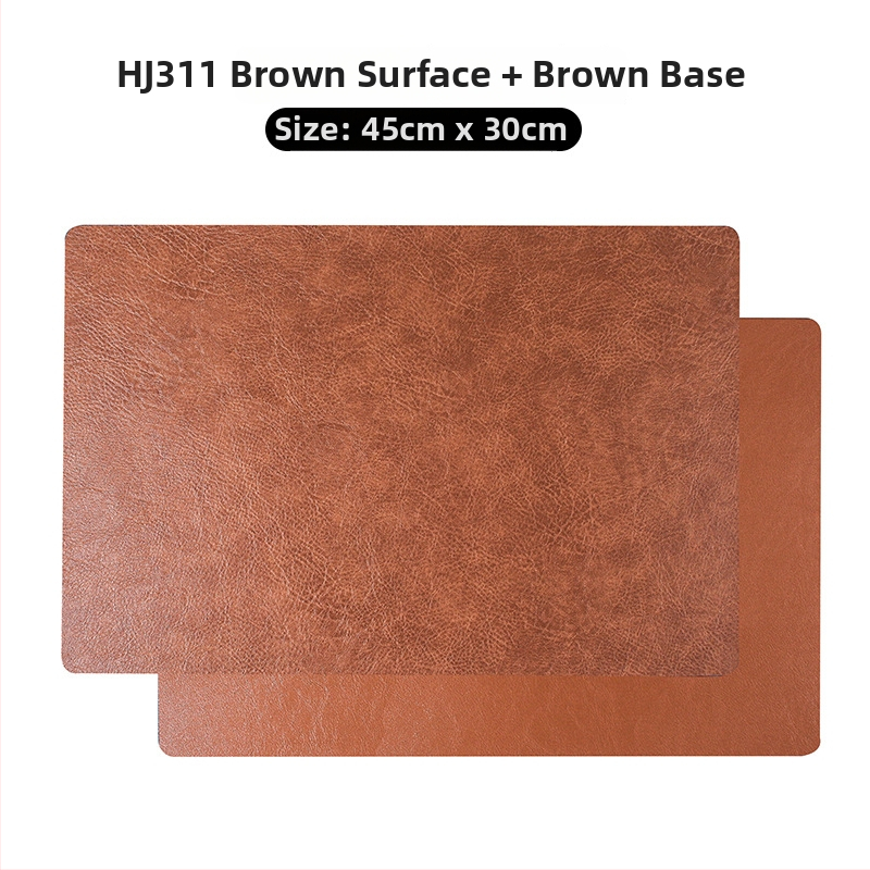 Štvorec kožená podložka pod jedlo v nordickom štýle, retro ľahký luxus, vodotesná a vlhkosťodolná, dvojvrstvová izolácia, na domáce použitie