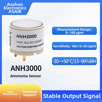 ANH3000 ammóniakoncentrációs szenzor - három elektródos elektro-kémiai gáz szenzor, tartomány 0–100 ppm, felbontás <1 ppm, működési hőmérséklet -30–50 °C