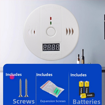 3-v-1 CO, požiaru a plynu detektor s LCD displejom – model DY-830; napájanie: batérie 3×9V alebo DC12V; 360° detekcia až do 5 m; bezdrôtový s výstrahou zvukom a svetlom