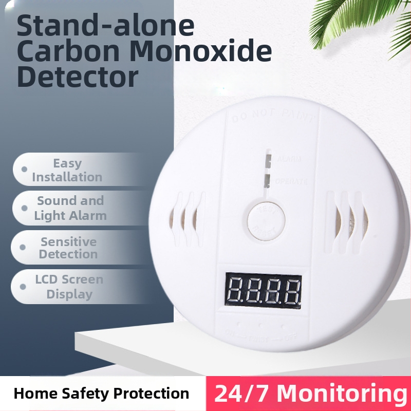 3-v-1 CO, požiaru a plynu detektor s LCD displejom – model DY-830; napájanie: batérie 3×9V alebo DC12V; 360° detekcia až do 5 m; bezdrôtový s výstrahou zvukom a svetlom