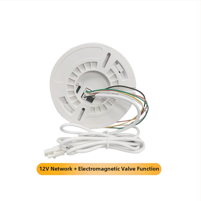 Gásový alarm XL-202 pre zemný plyn a LPG, 360° detekcia, montáž na strop, káblové pripojenie, napájanie 12VDC–220VAC, zvukovo-svetelný alarm