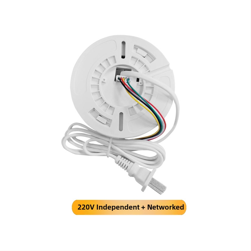 Gásový alarm XL-202 pre zemný plyn a LPG, 360° detekcia, montáž na strop, káblové pripojenie, napájanie 12VDC–220VAC, zvukovo-svetelný alarm