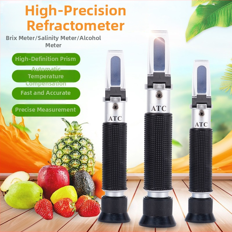 Refraktometru de înaltă precizie pentru conținutul de zahăr și sare, ATC compensare automată a temperaturii, prismă de înaltă definiție (Măsoară conținutul de zahăr și sare; ATC; prismă de înaltă definiție)