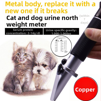 Refraktometer moču pre domáce zvieratá, model RHC300ATC, prism refraktometer pre mačky a psy, rozsah merania 0-12 g/dL, hmotnosť 0,15 kg