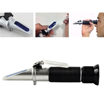 Refractometru manual pentru măsurarea conținutului de zahăr, a salinității și a punctului de înghețare (Model RHB0-32ATC, Stree)