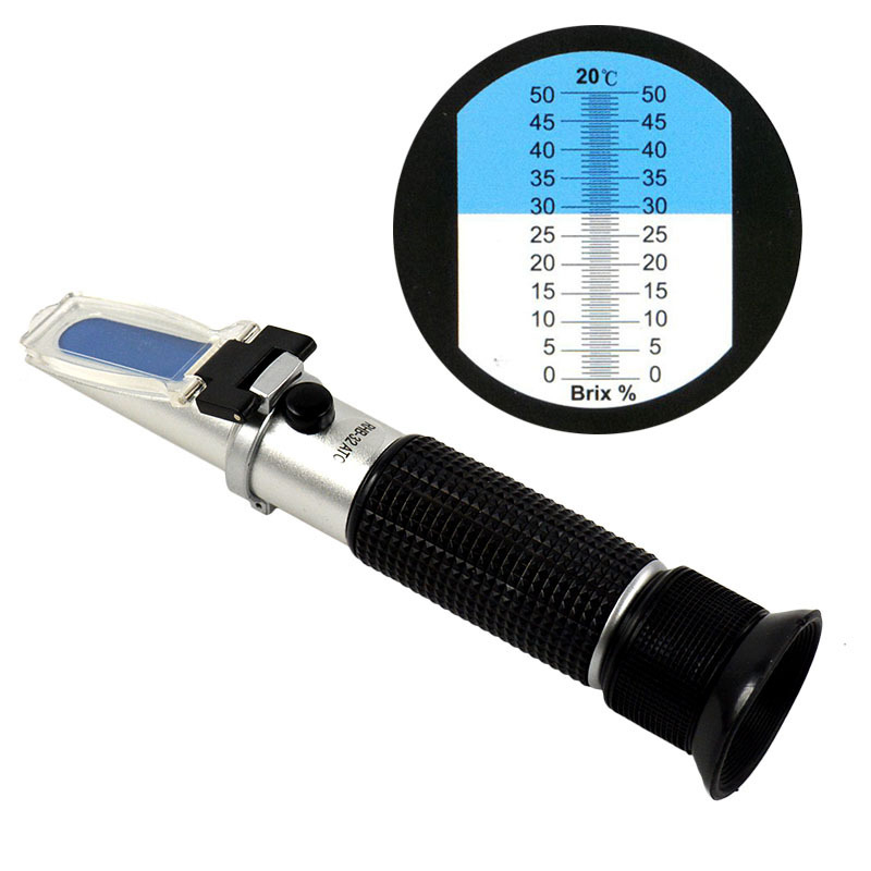 Refractometru manual pentru măsurarea conținutului de zahăr, a salinității și a punctului de înghețare (Model RHB0-32ATC, Stree)